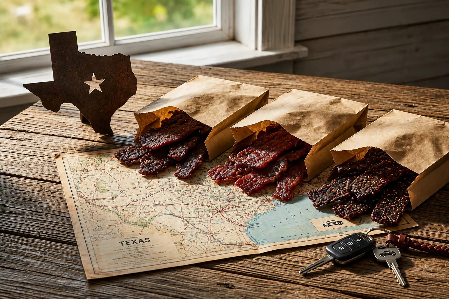 Beef jerky wrapped and ready to build into a snack box